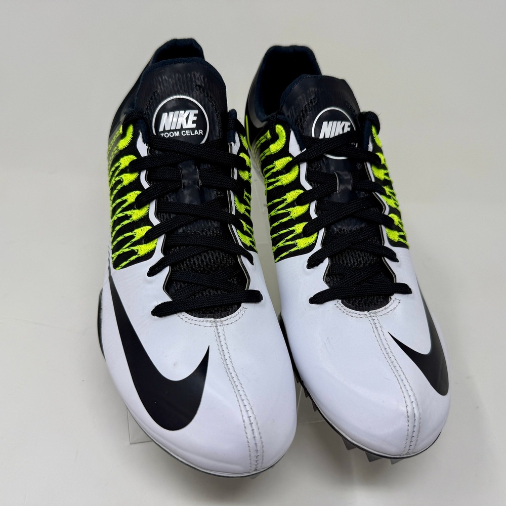 Nike Zoom Celar 5 Track Sprint Racing Spikes Shoes White Black Volt Us Men's 11 View 5